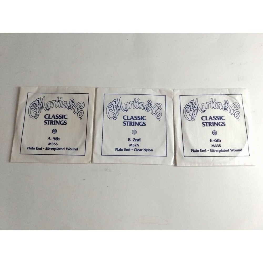 C.F. Martin Classic Strings Set of 3:  A-5th M35S,  B-2nd M32N, E-6th M43S